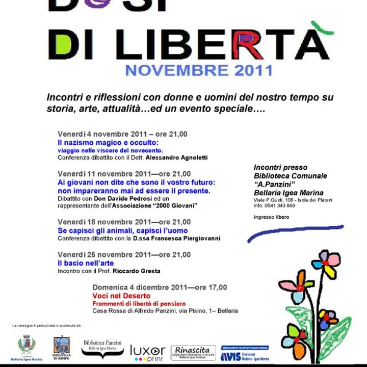 DOSI DI LIBERTA' Incontri e riflessioni 18 novembre 2011