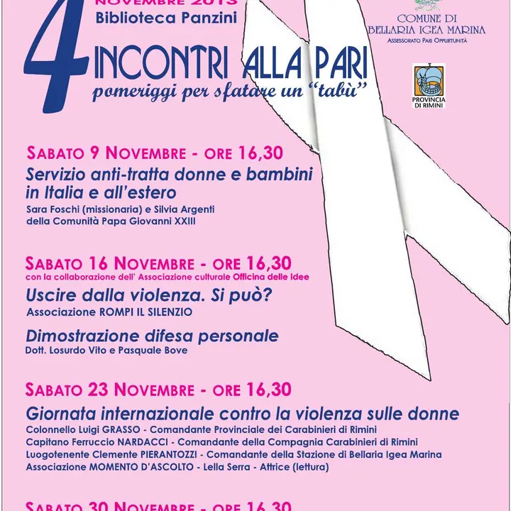 4 INCONTRI ALLA PARI 23 novembre 2013